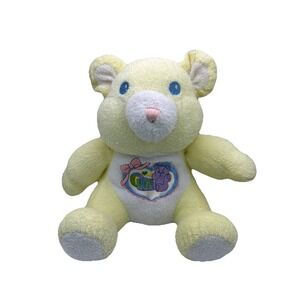 Vintage TB Trading Yellow MOUSE Rattle Plush Heart Blocks Teddy Terry Baby Toy